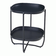 Helloshop26 - Table basse console d'appoint avec plateaux amovibles acier 58 x 46 x 46 cm noir 03_0010770 - 3000225399290
