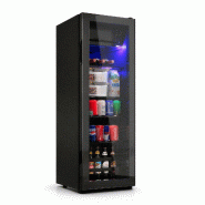 Merax réfrigérateur à boissons 128 L avec compartiment congélateur 8 L, 43.5 x 40 x 110 cm, 128 L, noir, LED - noir multi-matériau ES301428SAA
