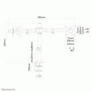 Neomounts FPMA-DCB100DBLACK Support d'écran à  fixer 10-27"