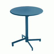 Oviala Business Table de terrasse ronde bistrot avec plateau rabattable bleu pacific - bleu acier 114479