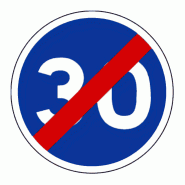 Panneau B43 - Fin de vitesse minimale obligatoire