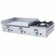 Plancha à gaz NOVO-SNACK lisse en ACIER rectifié et réchaud - L600 | Mainho - NSF60N