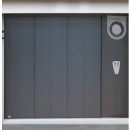 Porte de garage sectionnelle / coulissante latérale / avec hublot et portillon / isolation thermique / étanche à l'air