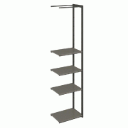 Suite structure Cage noir 58x40x240cm 4 tablettes anthracite
