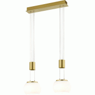 Suspension LED 2x4W, 1800 lm, 3000K - Verre blanc & laiton mat - Trio - Madison - doré 4017807542134