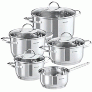 TecTake GmbH tectake Batterie de casseroles BOLOGNE II 9 pièces compatible induction argent - 406111 - multi-matériau 406111 TecTake GmbH tectake Batterie de casseroles BOLOGNE II 9 pièces compatible induction argent - 406111 - multi-matériau 406111