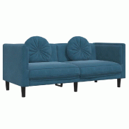 VidaXL Canapé avec coussins 2 places bleu velours Modèle Quermonel - 372640