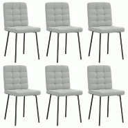 VidaXL Chaises à manger lot de 6 gris clair velours Modèle Luvina - 3315450