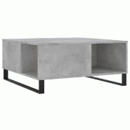 VidaXL Table basse gris béton 80x80x36,5 cm bois d'ingénierie Modèle Nova Bois - 830792