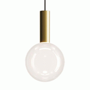 Zafferano Suspension Sfera en verre borosilicate soufflé à la bouche, LED 8W 2700K dimmable TRIAC, finition Or et Transparent, D18cm - doré 8058945