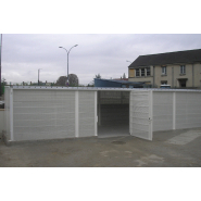 Abris sécurisés ouverts en métal - toit plat pente arrière 5% - Série M - dimensions modulables_1