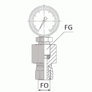 Adaptateur femelle tournant ORFS x femelle gaz cylindrique manomètre - 1/4' , 11.44 , 1"11/16' , 40.57
