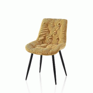 AQA Design Ensemble de 4 chaises en velours FLORA jaune L.52 P.57 H.88 MP02989 - jaune textile MP02989