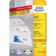 AVERY 210 étiquettes multi-usages blanches, format 70 x 42,3 mm (10 feuilles A4 / cdt) - blanc 4004182617557