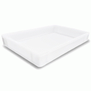 Bac gerbable 600 x 400 - Norme Europe - PEHD - Fond plein ou ajouré - Coloris blanc ou gris_0