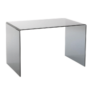 BUREAU DESIGN MAINTY EN VERRE FUMÉ GRIS TRANSPARENT