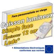 Caisson lumineux led simple face - patt'a pub - epaisseur 12 cm