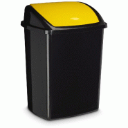 CEP Poubelle de tri sélectif - 50 litres - Polypropylène noir, couvercle jaune - 2919470051