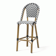 Chaise haute de terrasse RIVOLI - Chevrons noirs et blancs - EA124