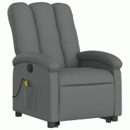Fauteuil de massage inclinable Gris foncé Tissu Modèle Ravessa - 8721012165939_0
