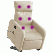 Fauteuil inclinable de massage Crème Tissu Modèle Uerderia - 8721012219458