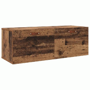Helloshop26 - Armoire murale moderne pratique avec 2 étagères 100 x 36,5 x 35 cm en bois d'ingénierie bois ancien 02_0052497 - Bois massif 30002374