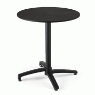 Oviala Business Table de jardin ronde 60 cm inclinable aluminium et HPL noir - noir aluminium 115809