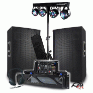 Pack Sono BM SONIC : Amplificateur 3000W, Paire d'Enceintes Passives 2x700W, Table de Mixage, Portiques 8 Lumières Xperformer - 3666638038807