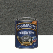 Peinture fer extérieur direct sur rouille HAMMERITE gris ardoise martelé 0.75 l