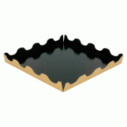 Plateau carton festonné or et noir 19x19+2cm - par 50