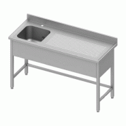 Plonge inox adossée renforcé avec 1 bac à gauche sans étagère 1800x... - P934446180_0