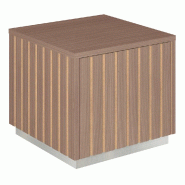Podium 1 porte push-pull Vertigo T03 MDF naturel et noyer 45x45x40cm