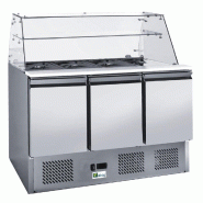 Saladette positive vitrée 3 portes avec 4 bacs gn 1/1 température +... - PAAS903V