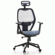 Siège de bureau / Fauteuil de direction AIR-PORT, tissu maille bleu hjh OFFICE - bleu polyester 653060