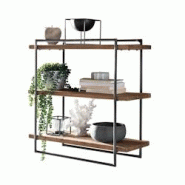 SIT Möbel Étagère murale avec 3 tablettes | Teck naturel | Structure en métal noir | L 61 x P 22 x H 60 cm - multicolore multi-matériau 07996-33 SIT Möbel Étagère murale avec 3 tablettes | Teck naturel | Structure en métal noir | L 61 x P 22 x H 60 cm - multicolore multi-matériau 07996-33