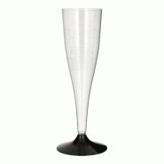 Starpak 20 verres à pied pour vin mousseux, PS 0,1 l Ø 5 cm - 17,5 cm transparent - matière synthétique 88941