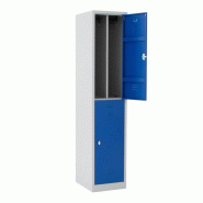 Vestiaire multicases 2 cases superposées salissant - Larg. 400 mm Vestiaire multicases 2 cases superposées salissant - Larg. 400 mm