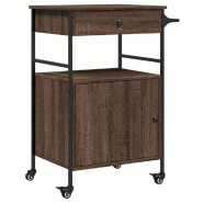 VidaXL Chariot de cuisine chêne marron 56x43x89,5 cm bois d'ingénierie - marron multi-matériau 842395