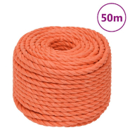 Vidaxl corde de travail orange 10 mm 50 m polypropylène 152934
