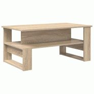 VidaXL Table basse Chêne Sonoma 90 x 50 x 40 cm Bois d'ingénierie Modèle Atlas Focus Plus - 8000214