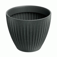 WellHome - Pot en plastique rotomoulé 27 L Ø40x33cm coloris gris graphite - Latia Round - gris plastique WH17256