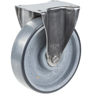 Roulette fixe de 200 mm en acier inoxydable avec thermoplastique gris conducteur d'électricité Roulette fixe de 200 mm en acier inoxydable avec thermoplastique gris conducteur d'électricité
