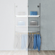 Élément suivant Queen Vogue chrome 2 tablettes blanc + 1 penderie L60xH240cm