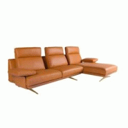 AC ANGEL CERDA Angel Cerdá Canapé d'angle droite en cuir terracotta marron 6227C 333 x 169 x 102 - marron Bois massif 8435631035022 AC ANGEL CERDA Angel Cerdá Canapé d'angle droite en cuir terracotta marron 6227C 333 x 169 x 102 - marron Bois massif 8435631035022
