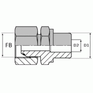 Adaptateur droit femelle tournant BSP x extrémité à souder bout à bout + emmanchement à souder - 1"1/2' , 44.84 , 48.3 , 42.5