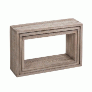 Set de 3 cubes Héritage - bois naturel - 29x19x50 + 34x19x55 + 39x19x60cm