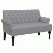 Décoshop26 - Banquette banc avec dossier avec dossier capitonné 120 x 62 x 75,5 cm en tissu gris clair DEC024646 - gris 3000254822431 Décoshop26 - Banquette banc avec dossier avec dossier capitonné 120 x 62 x 75,5 cm en tissu gris clair DEC024646 - gris 3000254822431