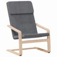 Décoshop26 - Fauteuil lounge chaise de canapé design moderne avec repose-pied en tissu gris foncé DEC026519 - gris 3000255865802