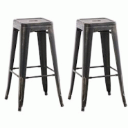 Décoshop26 - Lot de 2 tabourets de bar style industriel en métal avec repose-pieds noir or vieilli vintage TDB10115 - noir 3000135623836 Décoshop26 - Lot de 2 tabourets de bar style industriel en métal avec repose-pieds noir or vieilli vintage TDB10115 - noir 3000135623836