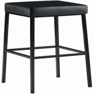 Décoshop26 - Tabouret de bar x1 avec repose-pieds assise carrée hauteur 83 cm en similicuir noir et métal noir 10_0005986 - noir métal 3000265328090
